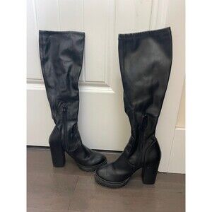 Steve Madden Black Thigh High Boots 6.5 Women’s